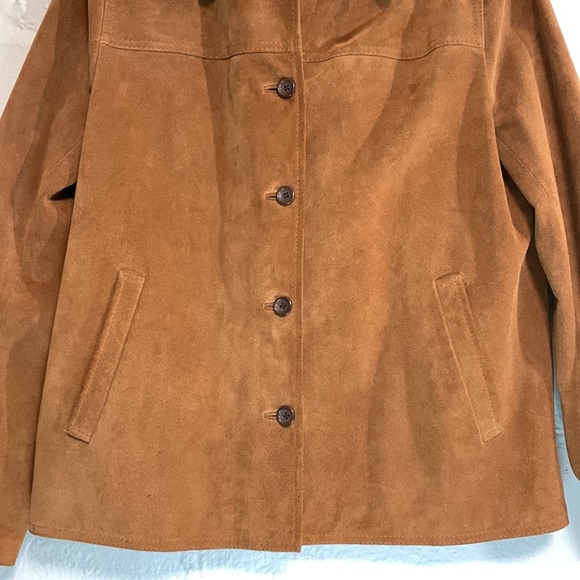 J.Crew Tan Suede Leather Boxy Jacket Sz M - Picture 3 of 6